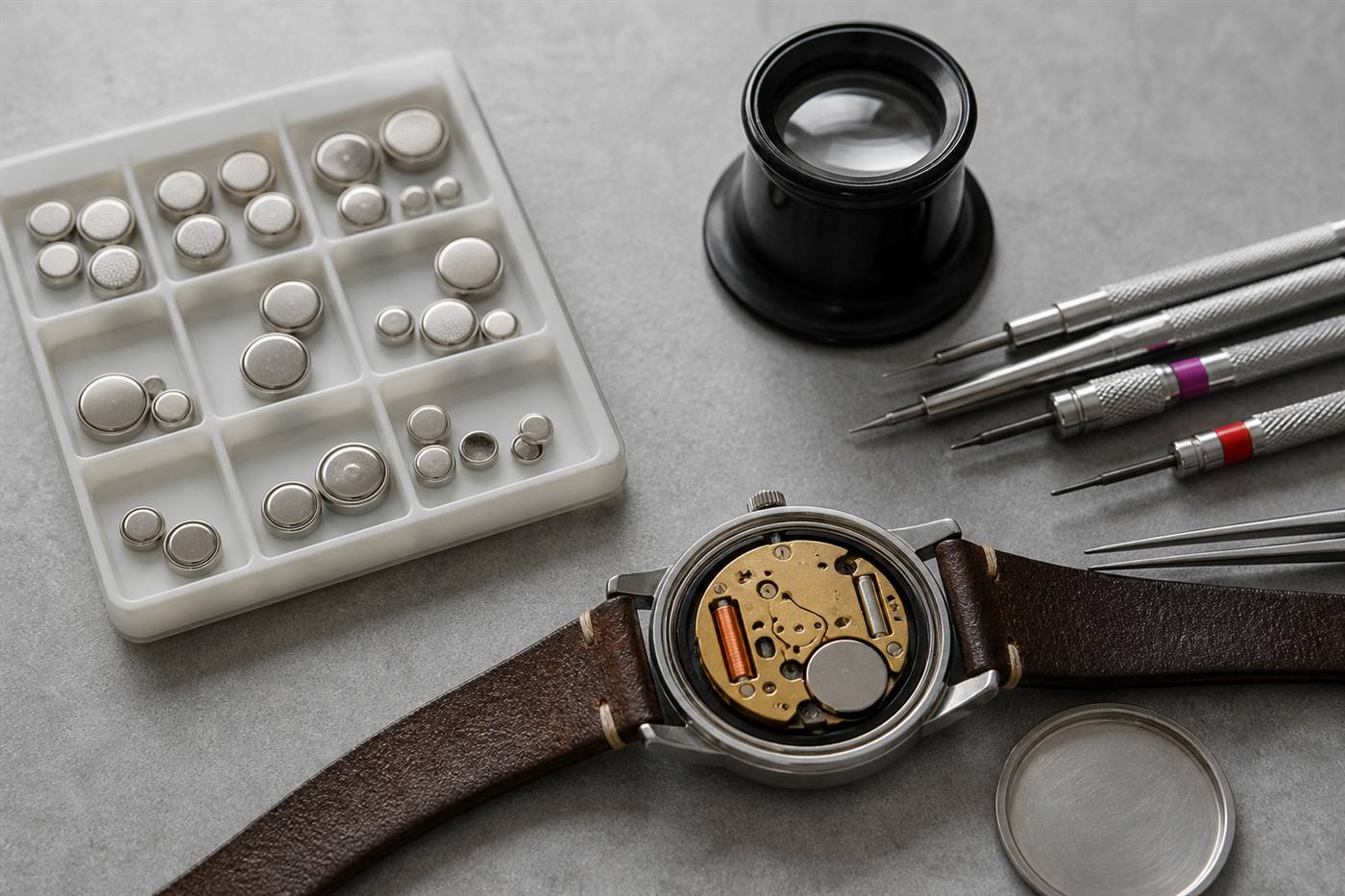 Tools used for precise watch servicing